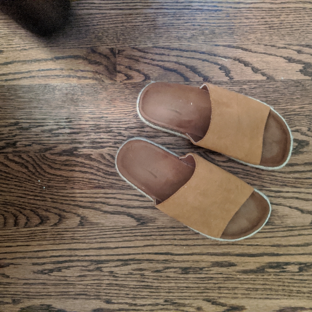 Glaze congac slide sandals